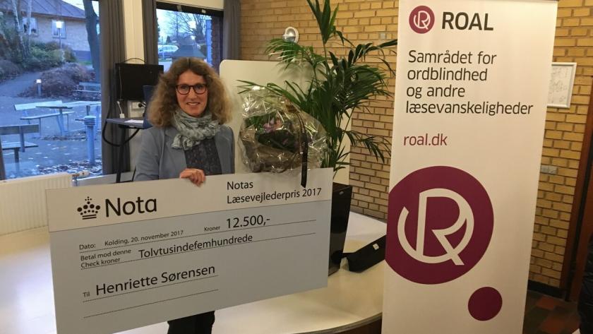 Vinderen af læsevejlederprisen 2017 Henriette Sørensen.