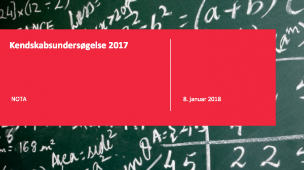 Forsiden af kendskabsundersøgelse 2017